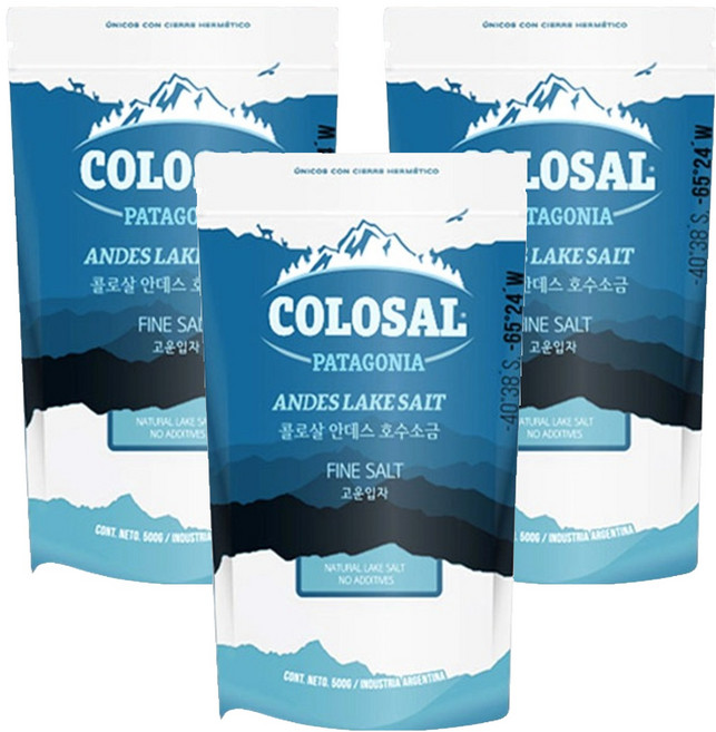 COLOSAL 安第斯湖鹽細顆粒, 3個, 500g