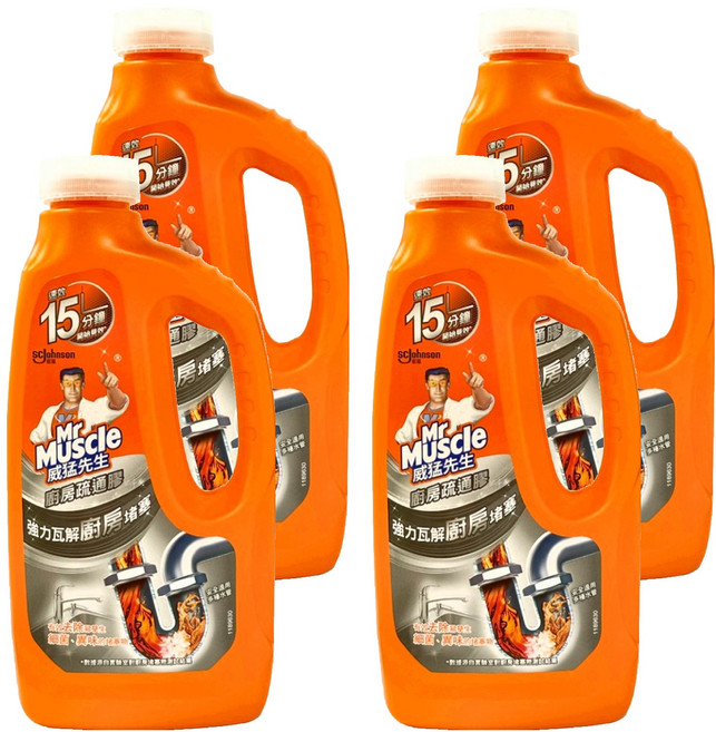Mr Muscle 威猛先生 廚房強力疏通膠, 960ml, 4瓶