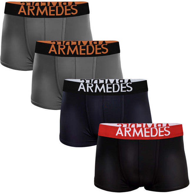 ARMEDES 男款LOGO印花拼色4角內褲組 AR-04 4入