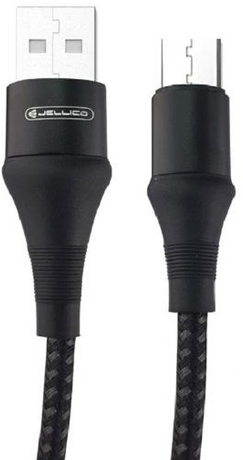 JELLiCO 杰力科 高抗系列 USB-Micro-B充電傳輸線, 1.2m, 黑色, 1個