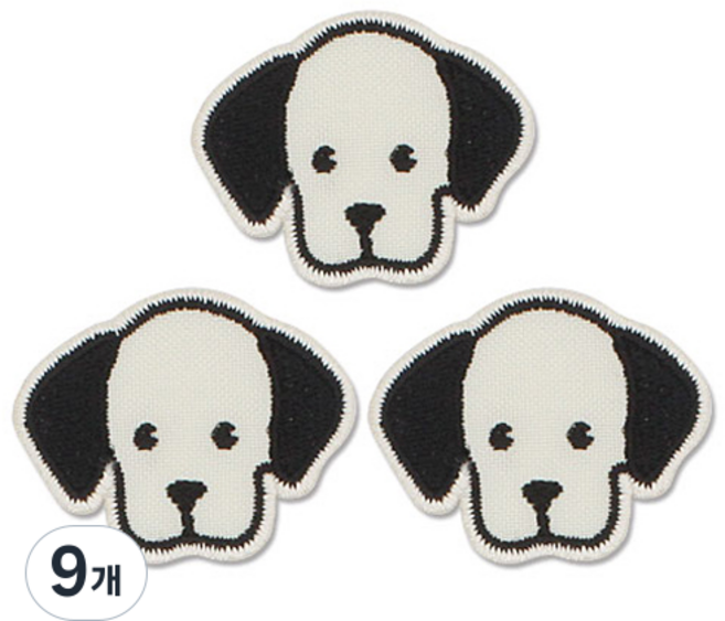 Button King 東大門鈕扣王 熱燙式刺繡動物布貼, 9個, 迷你斑點狗