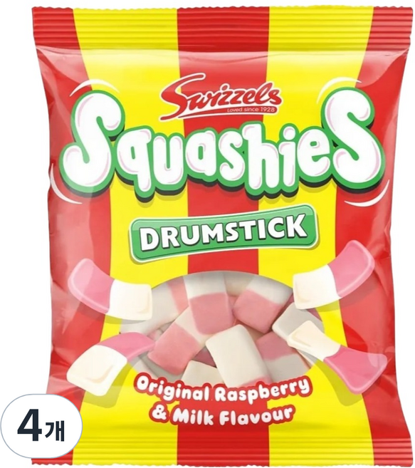 Swizzels Squash 鼓槌糖 原味, 4個, 120g