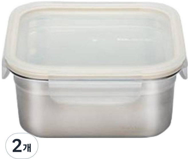 EDELKOCHEN 316不鏽鋼方形密封保鮮盒, 2個, 700ml