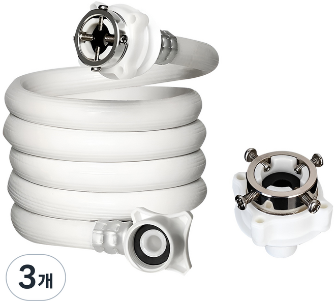 Royhome 洗衣機進水軟管 兼容水龍頭轉接蓋 1m, 單一商品, 3個