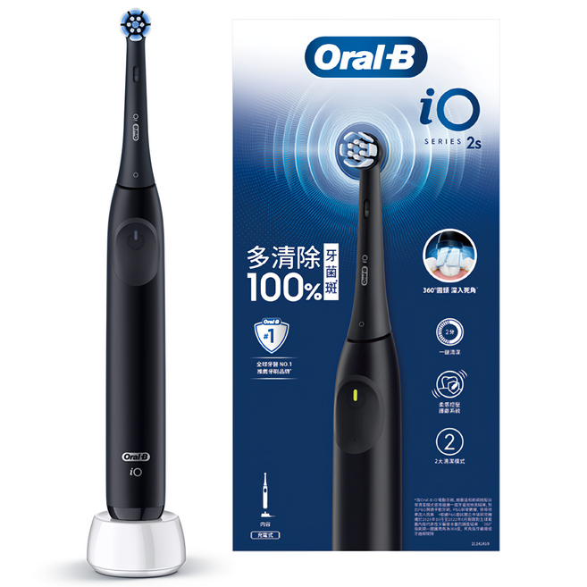 Oral-B 歐樂B 微震科技電動牙刷, IO2, 霧黑色, 1個