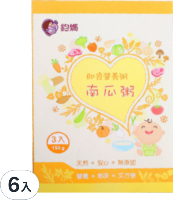 鈞媽御食堂 大寶 即食營養粥 3包, 2盒, 150g, 南瓜