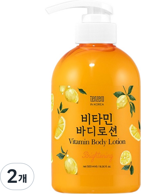tenzero 亮白維他命身體乳液, 2個, 500ml