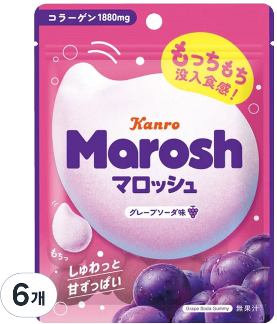Kanro 甘樂 Marosh Kanro 葡萄蘇打, 6個, 50g