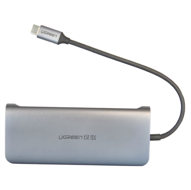 UGREEN 綠聯 七合一 Type-C 多功能轉接器-4KHDMI&VGA&USB3.0&PD充電&GigaLAN網路卡, 1條, 15cm