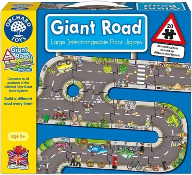 ORCHARD TOYS 城鎮遊戲地板拼圖系列 道路組Giant Road, 20片, 1盒