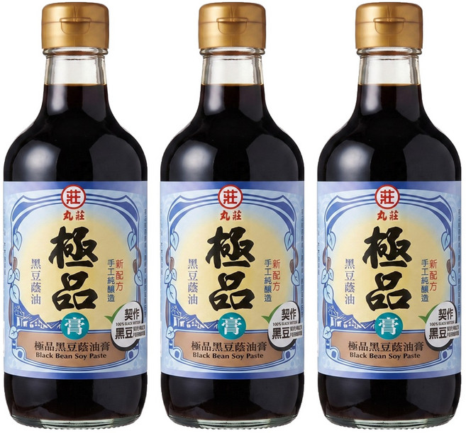 丸莊醬油 極品黑豆蔭油膏, 350g, 3瓶