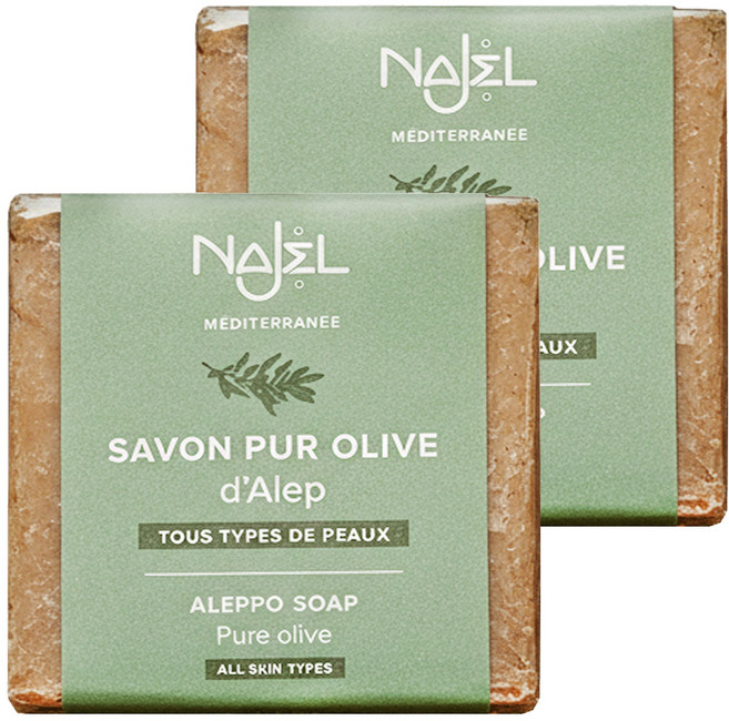 NAJEL 台灣公司貨 娜爵 100%初榨橄欖油 阿勒坡手工古皂, 200g, 2個