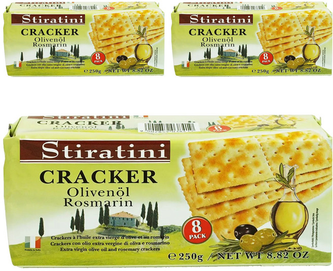 GUNZ Stiratini 橄欖油迷迭香蘇打餅, 250g, 3包