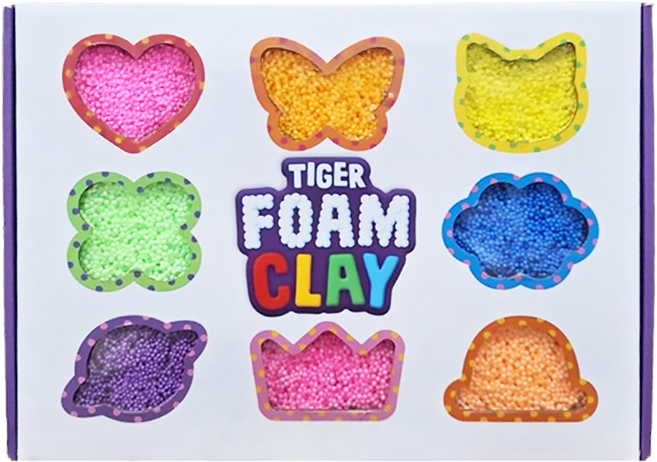MY LITTLE TIGER 老虎泡泡黏土 超值包, 1組, 紅、橙、黃、黃綠、藍、紫、粉、熒光黃、熒光橙