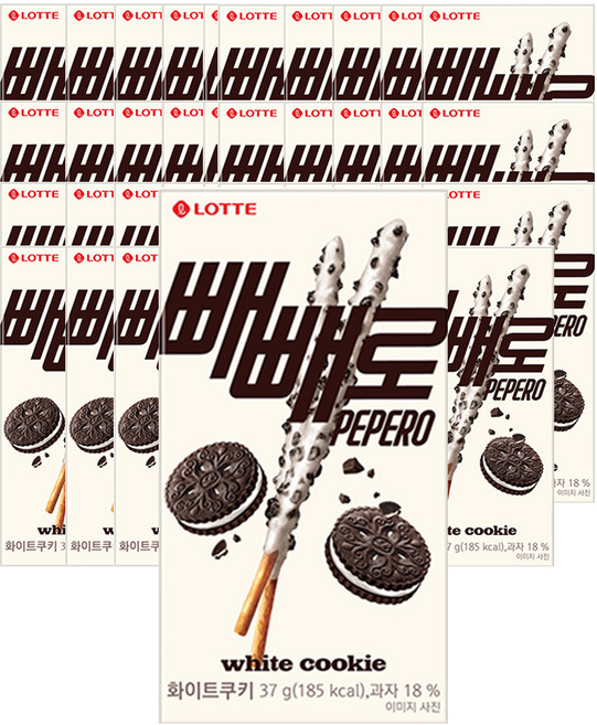 LOTTE 樂天 PEPERO白巧克力口味餅乾棒, 37g, 40盒