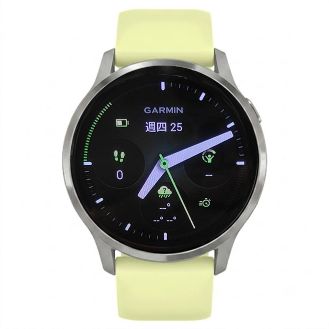 GARMIN VENU 4 GPS智慧腕錶 45mm, 香柚綠, 1.4吋, GPS + 藍牙