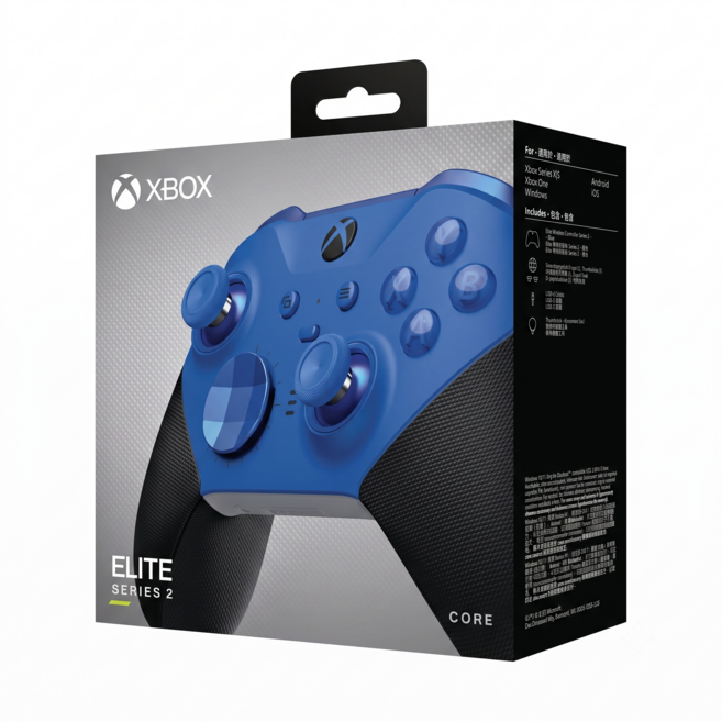 Microsoft 微軟 XBOX Series X無線控制器 Xbox 無線控制菁英 2 輕裝版 藍色, 1個
