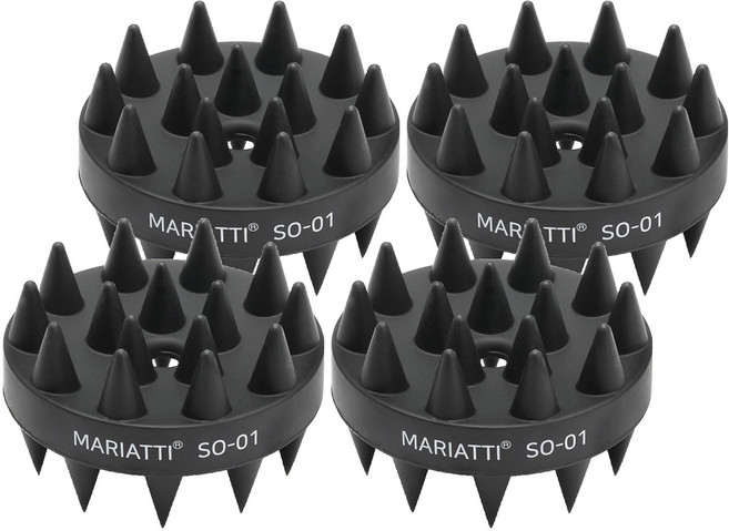 Mariatti 洗髮刷 頭皮按摩球, 黑色, 4個