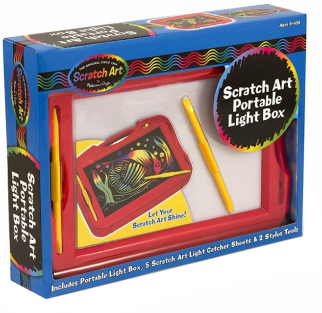 Melissa&Doug 瑪莉莎 勞作刮畫 攜帶型燈箱, 1盒, 多色