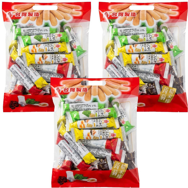 北田 蒟蒻糙米捲 綜合口味, 320g, 3袋