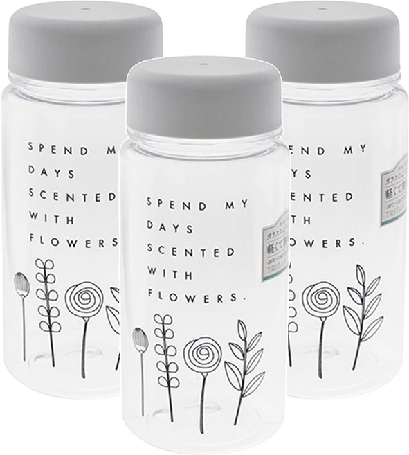 YAMADA 山田化學 植物花卉冷水瓶 3個, 款式隨機, 350ml, 1組