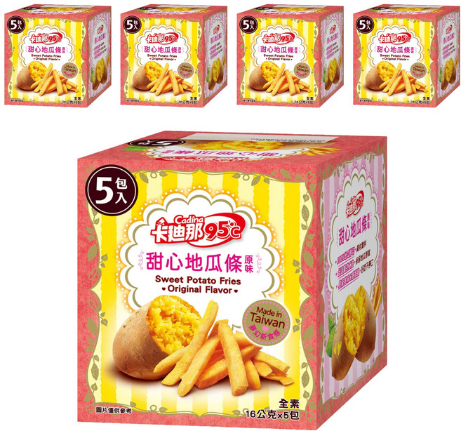 Cadina 卡迪那 95℃甜心地瓜條 全素 原味, 80g, 5盒