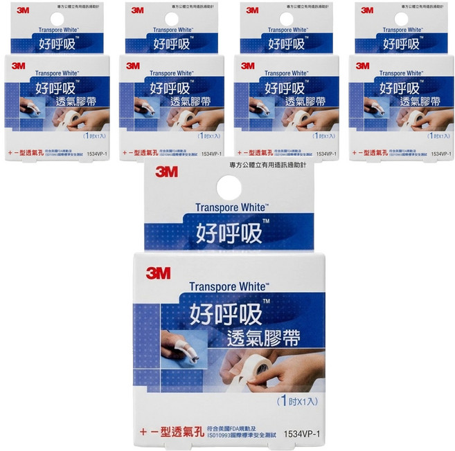 3M 好呼吸透氣膠帶 1吋, 5盒