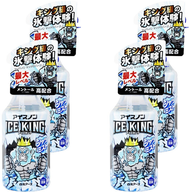 Hakugen Earth 白元 IC KING 衣物涼感噴霧 勁涼薄荷, 300ml, 4瓶