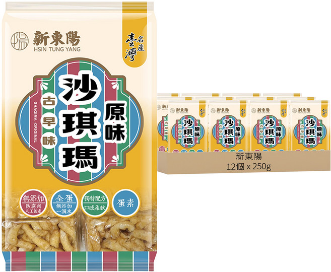 新東陽 古早味沙琪瑪 原味, 12個, 250g