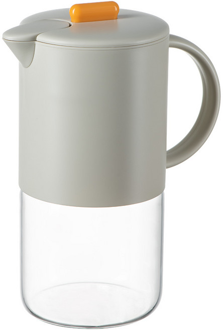 PINMOO 品沐 澄夏玻璃冷水壺, 1個, 1800ml, 暖灰白