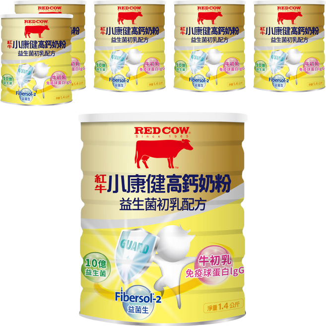 RED COW 紅牛 小康健高鈣奶粉 益生菌初乳配方, 1.4kg, 6罐
