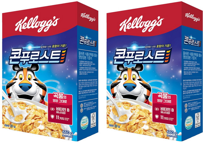 Kellogg's 家樂氏 FROSTIES 東尼玉米片 麥片, 660g, 2個