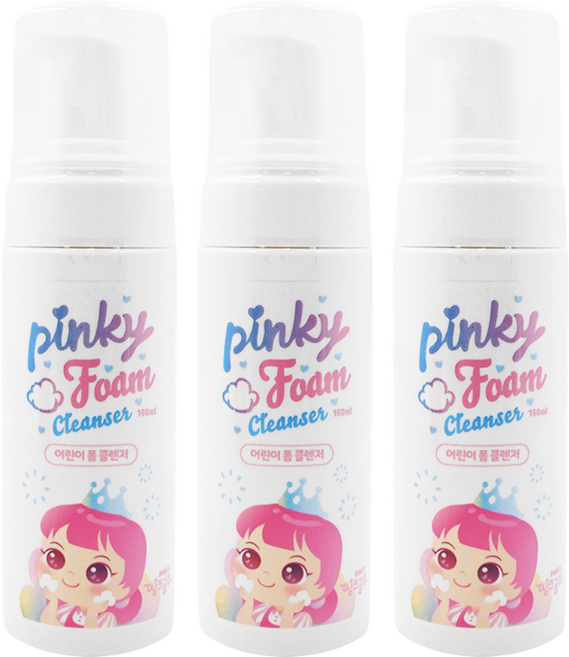 i'm pinky Princess 兒童專用泡沫潔顏慕斯, 150ml, 3瓶