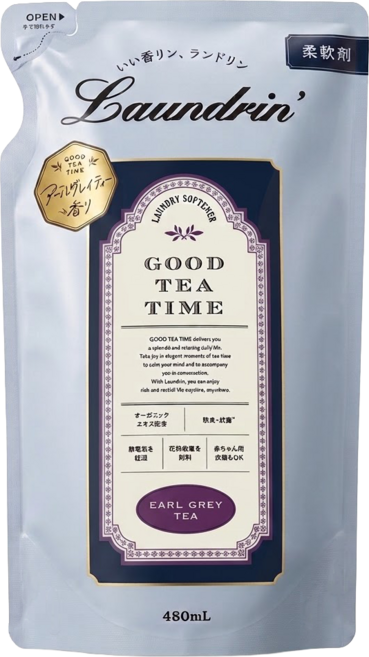 Laundrin' 朗德林 Good Tea Time柔軟精補充包 伯爵茶香, 1包, 480ml