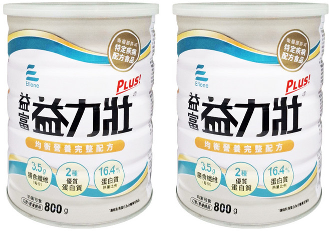 益富 益力壯 Plus 均衡營養完整配方, 2罐, 800g
