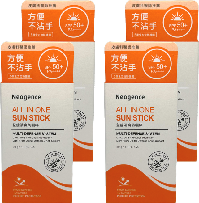 Neogence 霓淨思 全能清爽防曬棒 SPF50+ PA++++, 4個, 30g