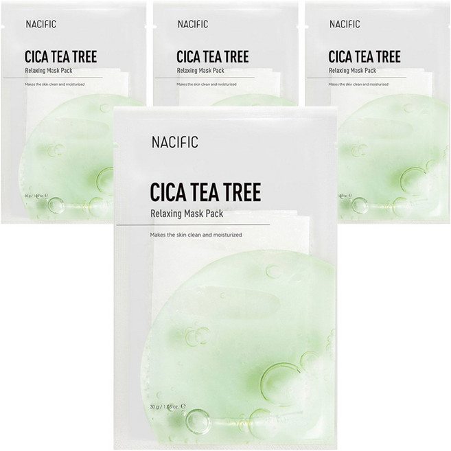 NACIFIC CICA 茶樹舒緩面膜 30g, 1入, 4個