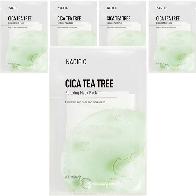 NACIFIC CICA 茶樹舒緩面膜 30g, 1入, 5個
