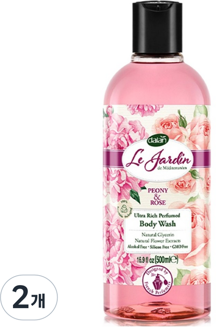 dalan 達欖 Le Jardin 沐浴乳 牡丹與玫瑰, 500ml, 2個