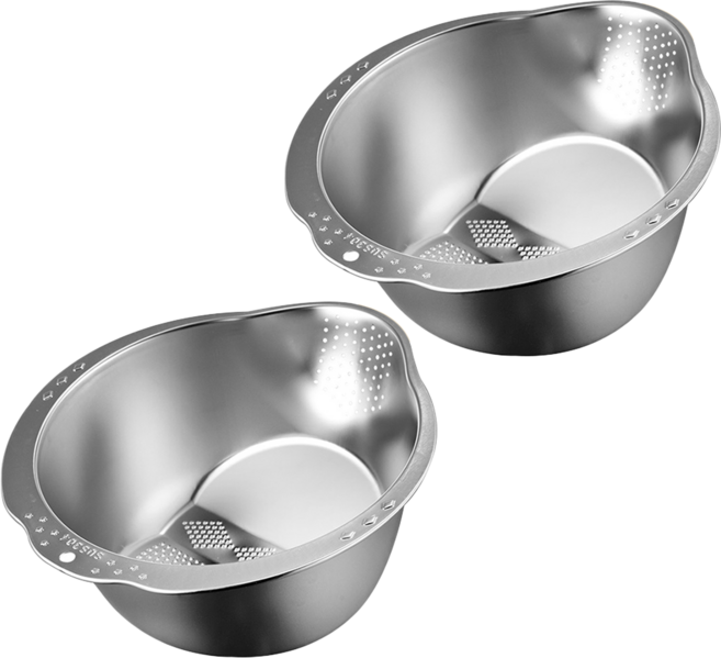 EDISH 304不銹鋼斜底瀝水盆, silver, 2個