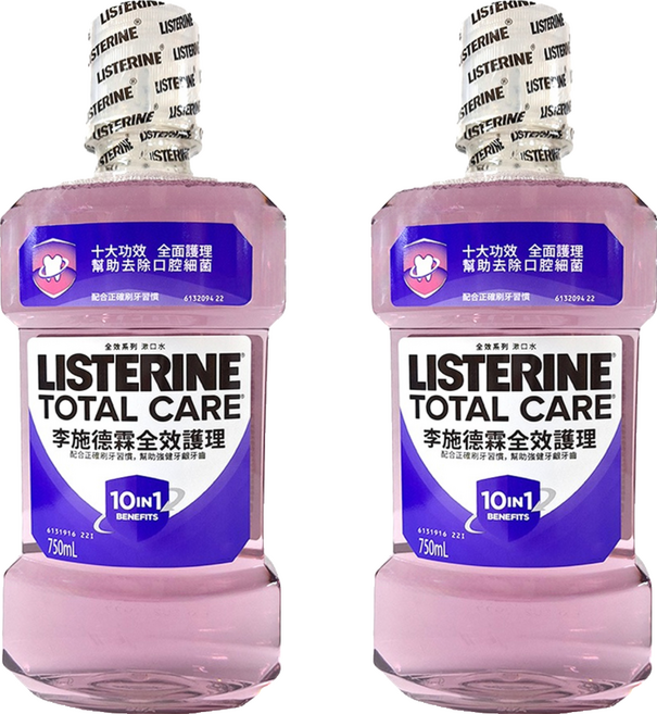 LISTERINE 李施德霖 台灣公司貨 全效護理漱口水, 750ml, 2瓶
