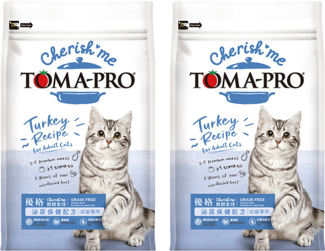 TOMA-PRO 優格 親親 成貓泌尿保健配方乾飼料, 火雞肉, 2.27kg, 2袋