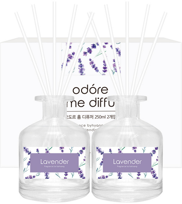 ODORE 家用擴香 250ml 2入 + 擴香棒 10入, 薰衣草, 1個