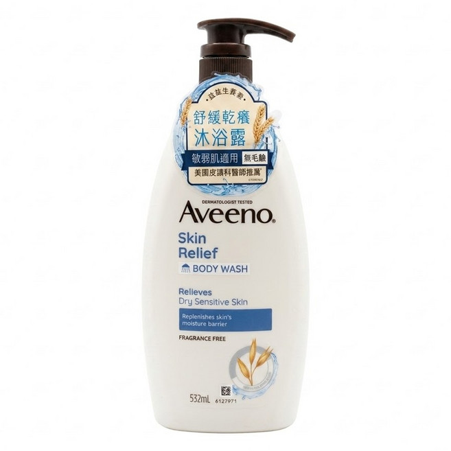 Aveeno 燕麥高效舒緩沐浴露, 532ml, 1瓶
