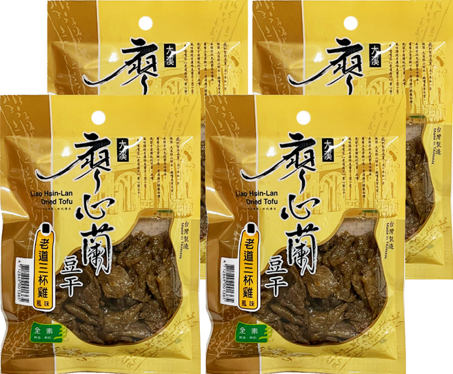 大溪廖心蘭豆干 老道三杯雞風味, 110g, 4包