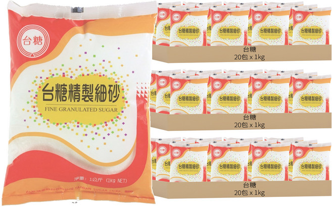 台糖 精製細砂糖, 1kg, 60包