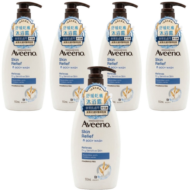 Aveeno 燕麥高效舒緩沐浴露, 532ml, 5瓶