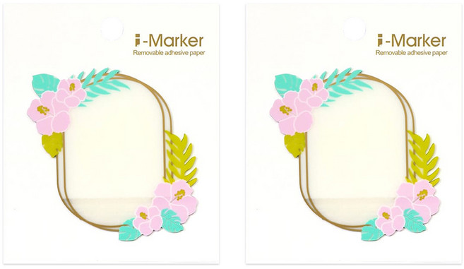 知音文創 i-Marker 花圈便利貼, 透明扶桑花, 1入, 2本