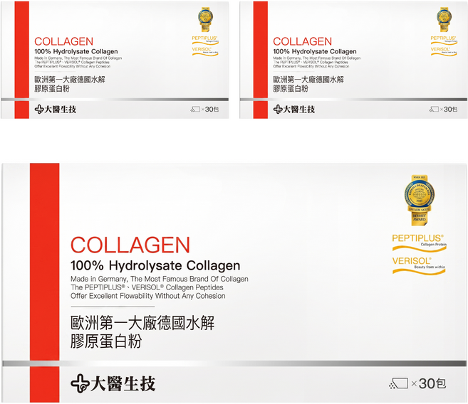 大醫生技 德國水解膠原蛋白粉, 6g, 30包, 3盒