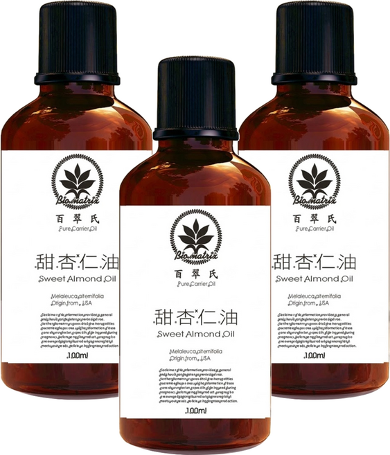 Bio-matrix 百翠氏 冷壓甜杏仁油 Sweet Almond Oil, 3瓶, 100ml